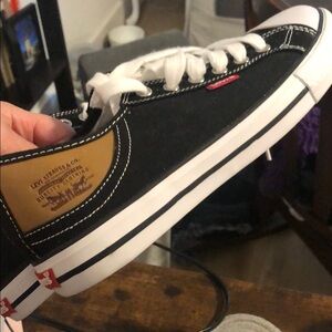 Levi's Black and White Canvas Sneakers